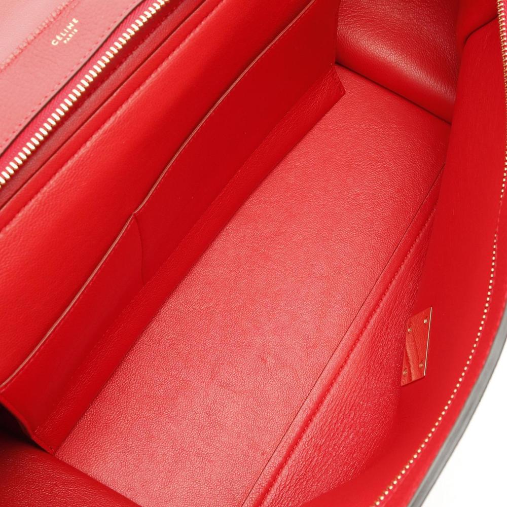 Celine Handbag Red Trapeze Leather Suede - Picture 3 of 7